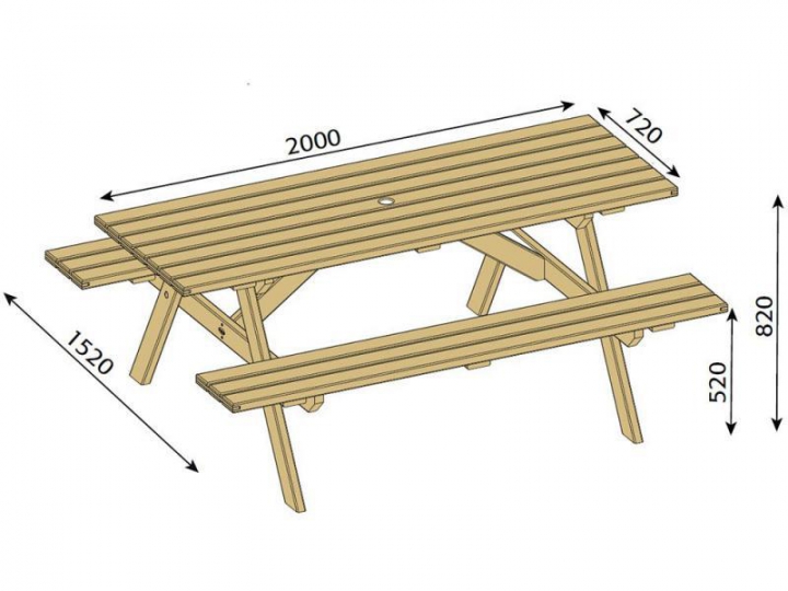 Table pique-nique bois Printanière